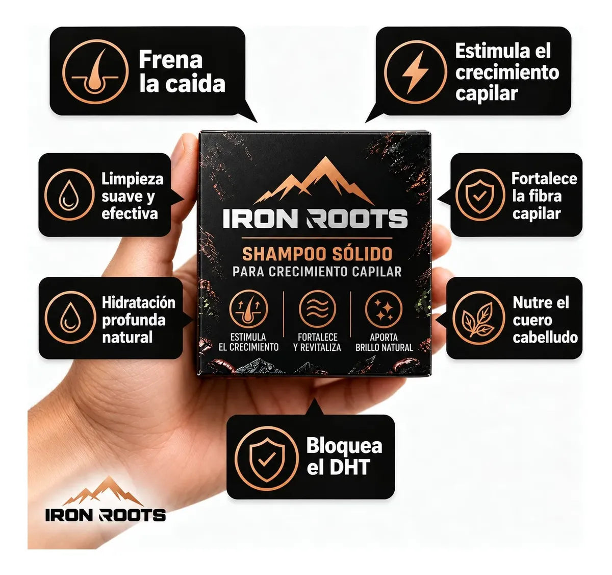 Shampoo Sólido Bloqueador de DHT | Iron Roots